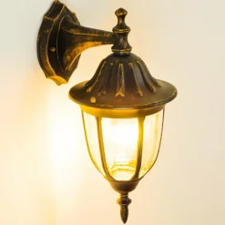 Luminaires Rustiques-hofstein Applique murale d'extérieur Ribadeo Noir doré, 1 lumière