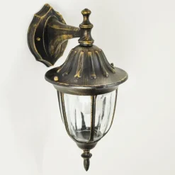 Luminaires Rustiques-hofstein Applique murale d'extérieur Ribadeo Noir doré, 1 lumière