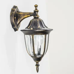 Luminaires Rustiques-hofstein Applique murale d'extérieur Ribadeo Noir doré, 1 lumière