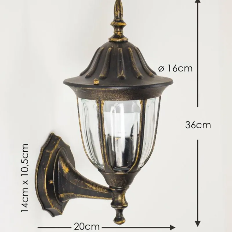 Luminaires Rustiques-hofstein Applique murale d'extérieur Ribadeo Noir doré, 1 lumière