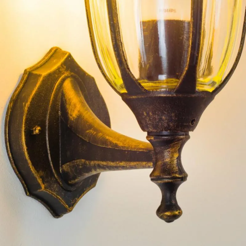 Luminaires Rustiques-hofstein Applique murale d'extérieur Ribadeo Noir doré, 1 lumière