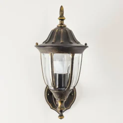 Luminaires Rustiques-hofstein Applique murale d'extérieur Ribadeo Noir doré, 1 lumière