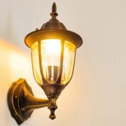 Luminaires Rustiques-hofstein Applique murale d'extérieur Ribadeo Noir doré, 1 lumière