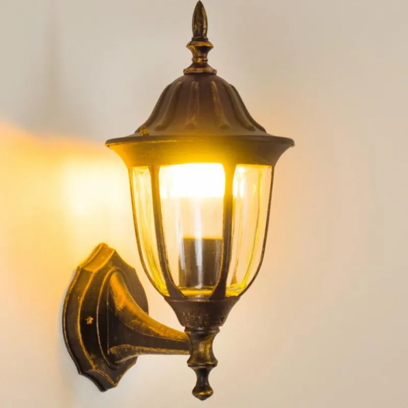 Luminaires Rustiques-hofstein Applique murale d'extérieur Ribadeo Noir doré, 1 lumière