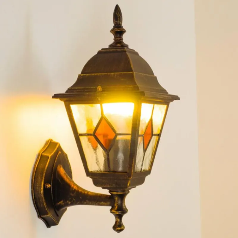 Luminaires Rustiques-hofstein Applique murale d'extérieur Antibes Brun doré, 1 lumière