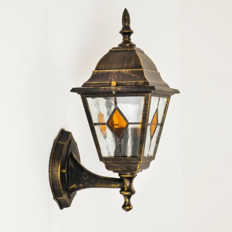 Luminaires Rustiques-hofstein Applique murale d'extérieur Antibes Brun doré, 1 lumière