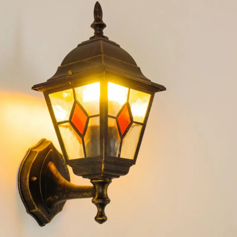 Luminaires Rustiques-hofstein Applique murale d'extérieur Antibes Brun doré, 1 lumière