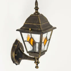 Luminaires Rustiques-hofstein Applique murale d'extérieur Antibes Brun doré, 1 lumière