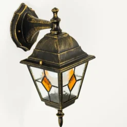 Luminaires Rustiques-hofstein Applique murale d'extérieur Antibes Brun doré, 1 lumière