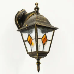 Luminaires Rustiques-hofstein Applique murale d'extérieur Antibes Brun doré, 1 lumière