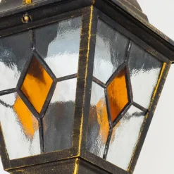 Luminaires Rustiques-hofstein Applique murale d'extérieur Antibes Brun doré, 1 lumière, Détecteur de mouvement