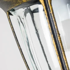 Luminaires Rustiques-hofstein Applique murale d'extérieur Ribadeo Noir doré, 1 lumière, Détecteur de mouvement