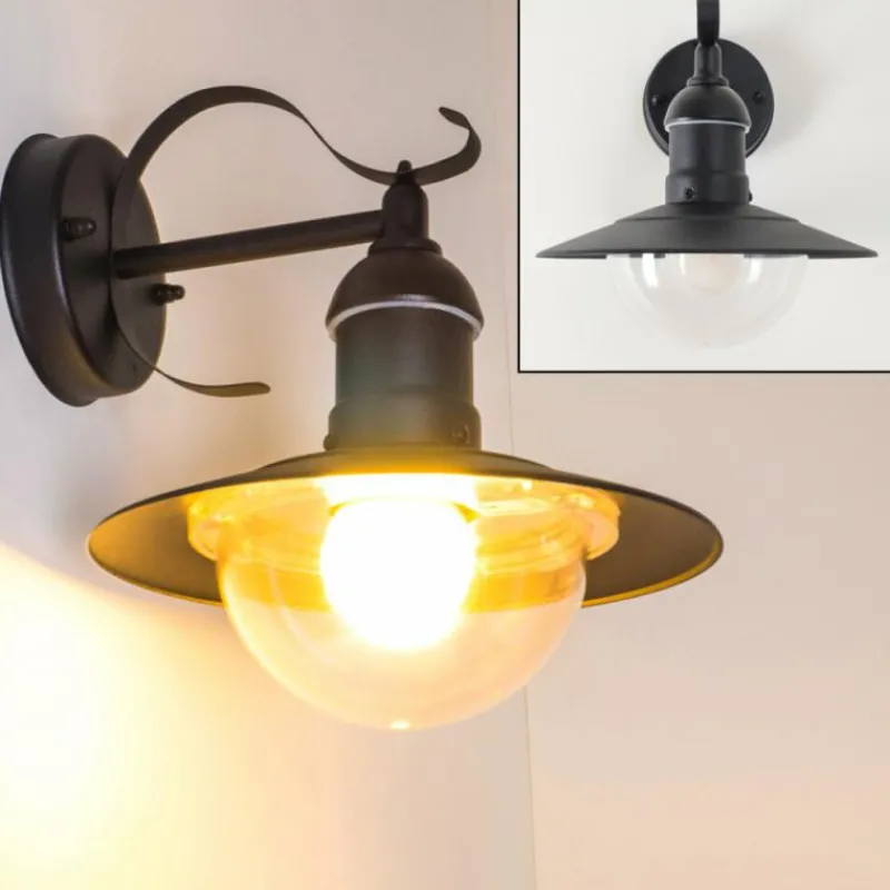 hofstein Applique murale d'extérieur Broni Noir, 1 lumière