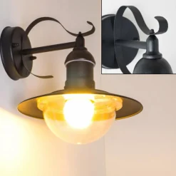 hofstein Applique murale d'extérieur Broni Noir, 1 lumière