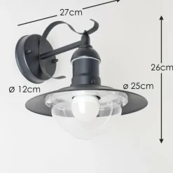 hofstein Applique murale d'extérieur Broni Noir, 1 lumière