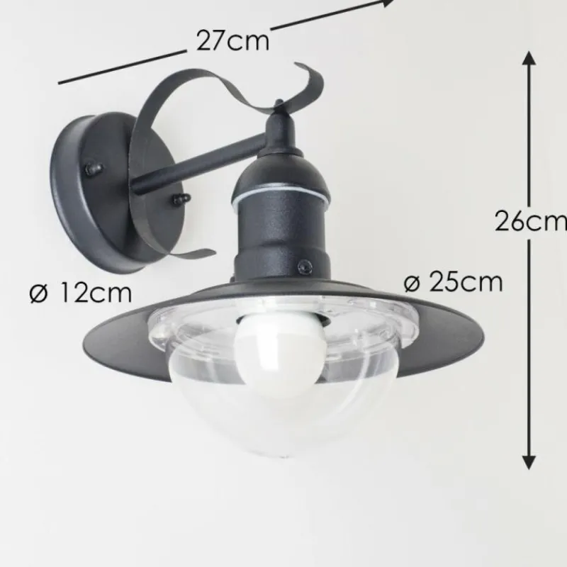 hofstein Applique murale d'extérieur Broni Noir, 1 lumière