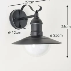 hofstein Applique murale d'extérieur Broni Noir, 1 lumière