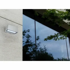 Luminaires Lutec Applique murale d'extérieur Lutec GEMINI LED Gris, Argenté, 1 lumière