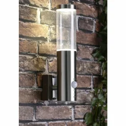 Luminaires Brilliant Applique murale d'extérieur Brilliant Bergen LED Acier inoxydable, 1 lumière, Détecteur de mouvement