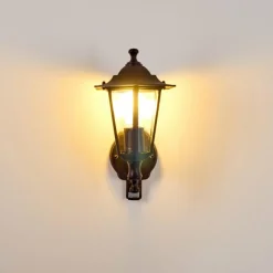 hofstein Applique murale d'extérieur Valtimo Noir, 1 lumière, Détecteur de mouvement