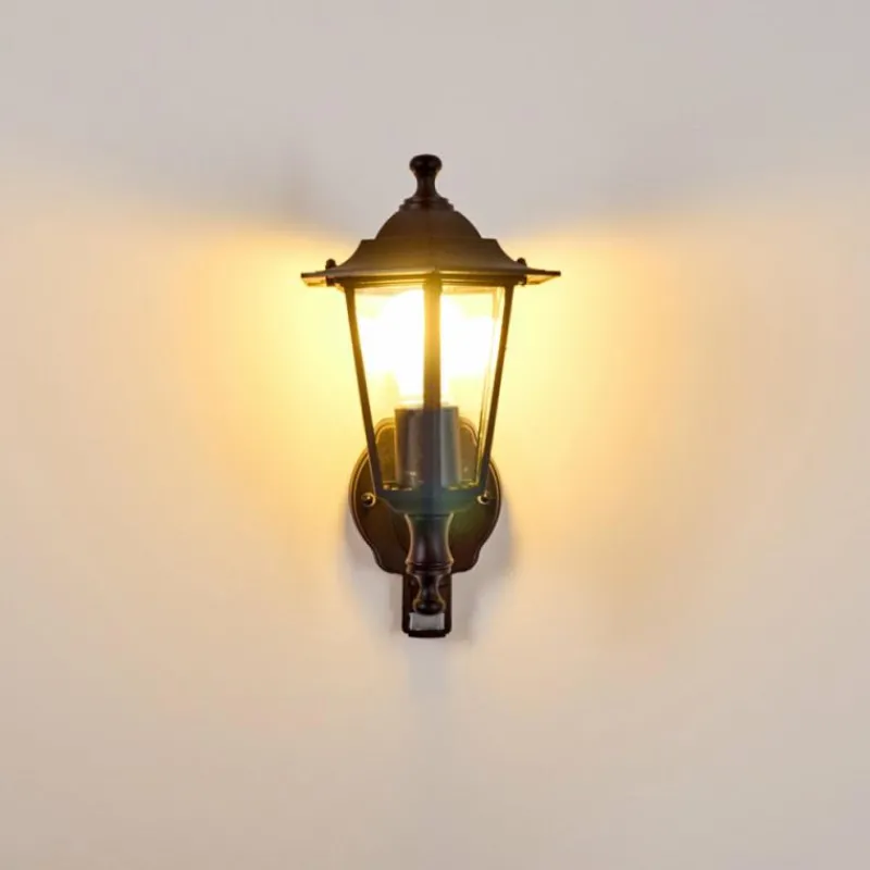 hofstein Applique murale d'extérieur Valtimo Noir, 1 lumière, Détecteur de mouvement