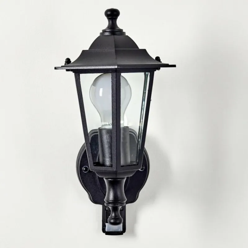 hofstein Applique murale d'extérieur Valtimo Noir, 1 lumière, Détecteur de mouvement