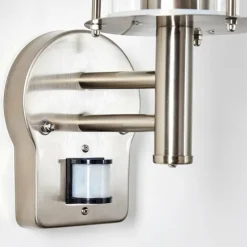 hofstein Applique murale d'extérieur Mulo Acier inoxydable, 1 lumière, Détecteur de mouvement
