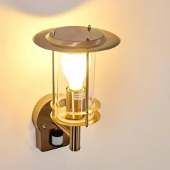 hofstein Applique murale d'extérieur Mulo Acier inoxydable, 1 lumière, Détecteur de mouvement