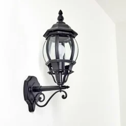 hofstein Applique murale d'extérieur Lentua Noir, 1 lumière