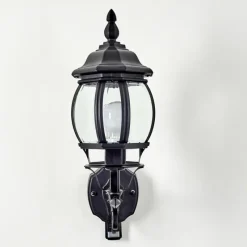 hofstein Applique murale d'extérieur Lentua Noir, 1 lumière, Détecteur de mouvement