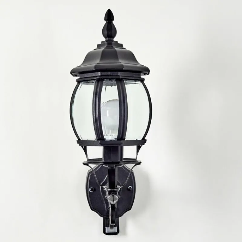 hofstein Applique murale d'extérieur Lentua Noir, 1 lumière, Détecteur de mouvement
