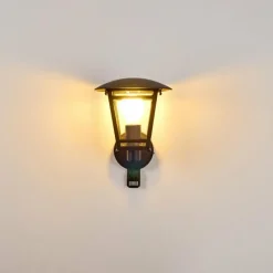 hofstein Applique murale d'extérieur Siera Noir, 1 lumière, Détecteur de mouvement