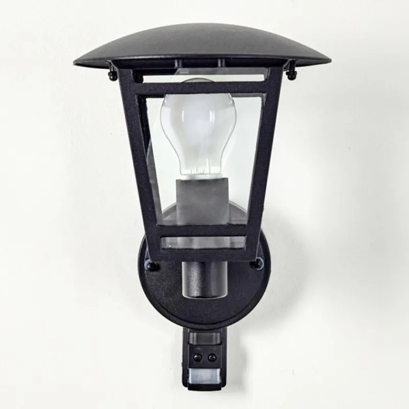 hofstein Applique murale d'extérieur Siera Noir, 1 lumière, Détecteur de mouvement