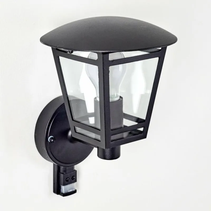 hofstein Applique murale d'extérieur Siera Noir, 1 lumière, Détecteur de mouvement