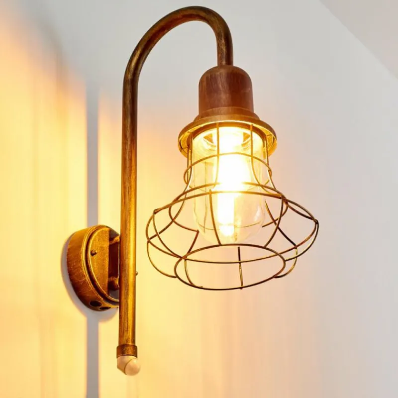 Lampes Dorées-hofstein Applique murale d'extérieur Borkan Brun doré, 1 lumière, Détecteur de mouvement