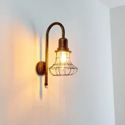 Lampes Dorées-hofstein Applique murale d'extérieur Borkan Brun doré, 1 lumière, Détecteur de mouvement