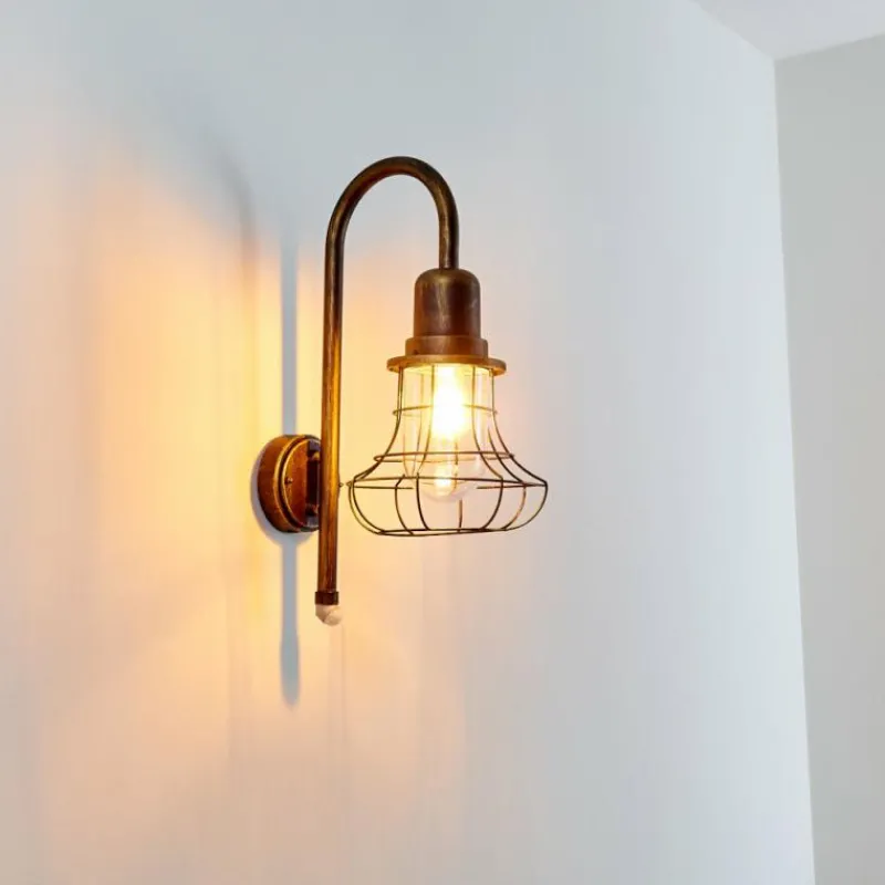 Lampes Dorées-hofstein Applique murale d'extérieur Borkan Brun doré, 1 lumière, Détecteur de mouvement