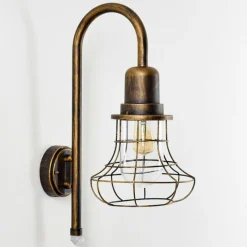 Lampes Dorées-hofstein Applique murale d'extérieur Borkan Brun doré, 1 lumière, Détecteur de mouvement