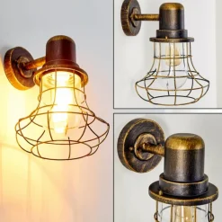 Lampes Dorées-hofstein Applique murale d'extérieur Borkan Brun doré, 1 lumière