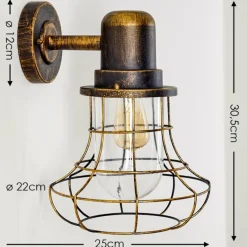 Lampes Dorées-hofstein Applique murale d'extérieur Borkan Brun doré, 1 lumière