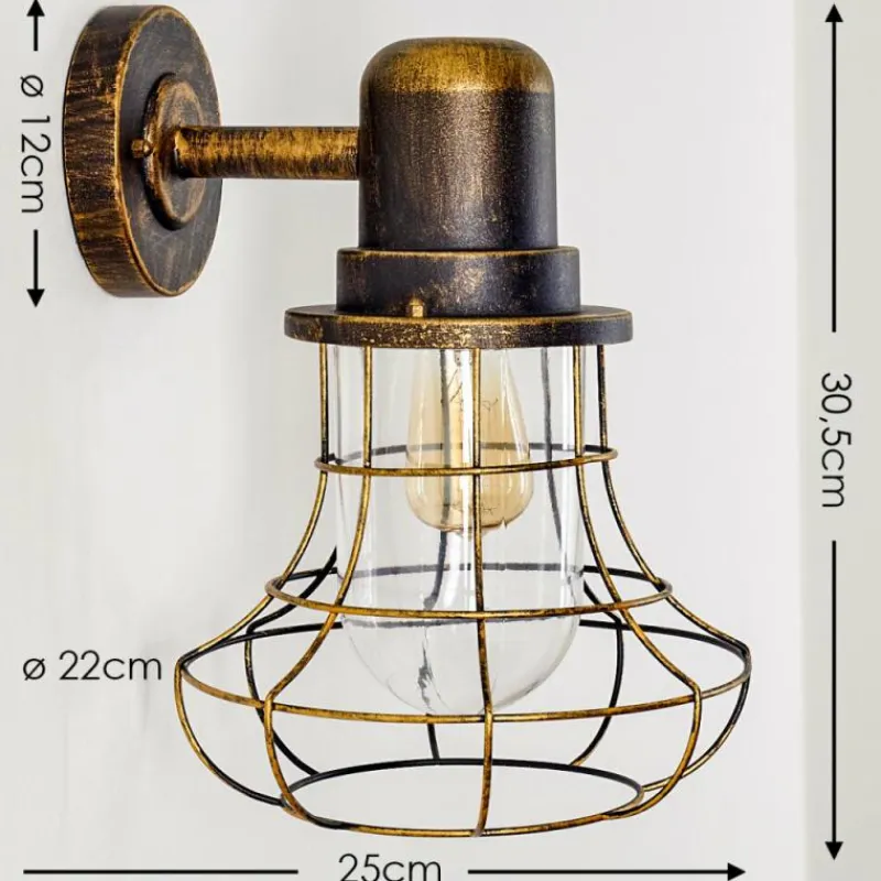 Lampes Dorées-hofstein Applique murale d'extérieur Borkan Brun doré, 1 lumière