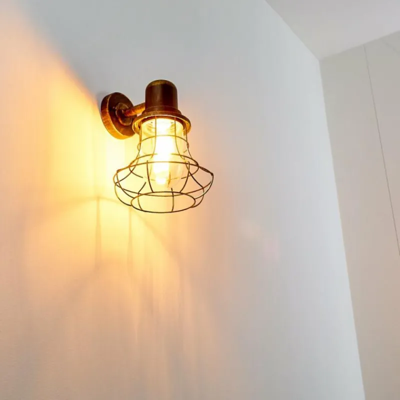 Lampes Dorées-hofstein Applique murale d'extérieur Borkan Brun doré, 1 lumière