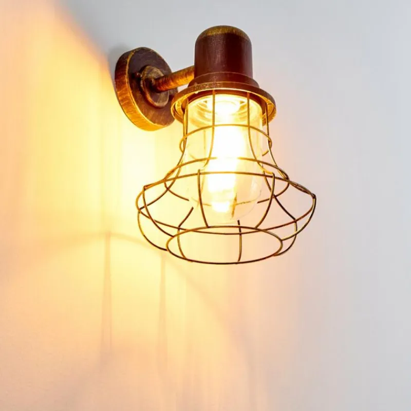 Lampes Dorées-hofstein Applique murale d'extérieur Borkan Brun doré, 1 lumière