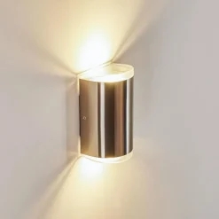 hofstein Applique murale d'extérieur Rumar LED Acier inoxydable, 1 lumière