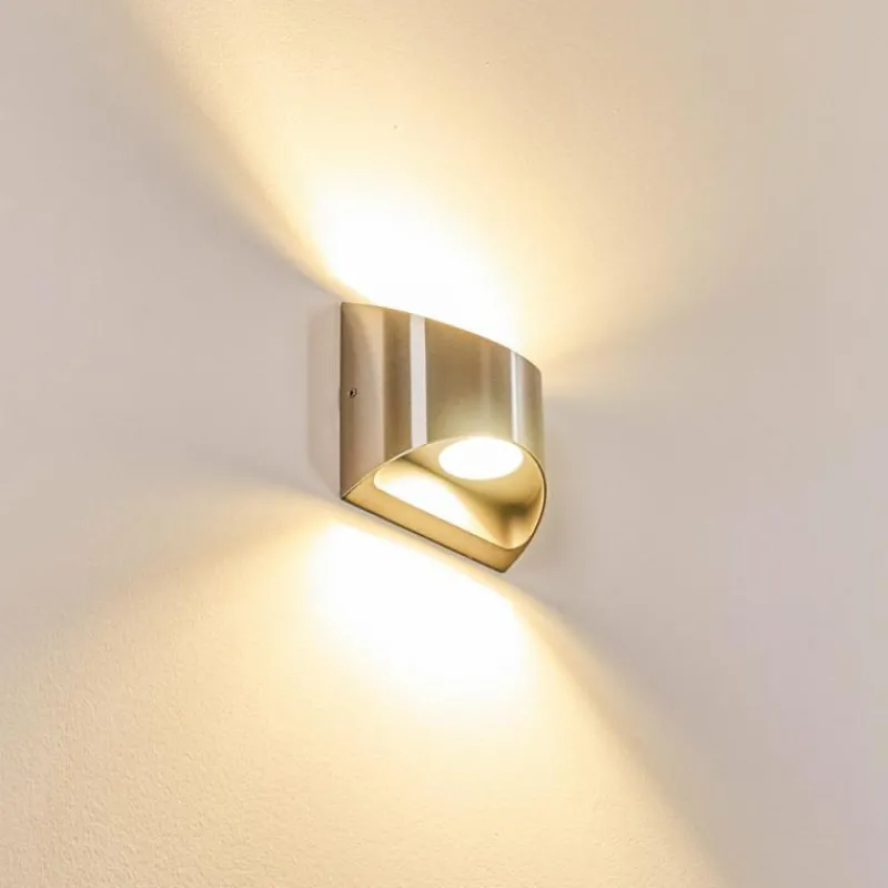 hofstein Applique murale d'extérieur Vano LED Nickel mat, 2 lumières