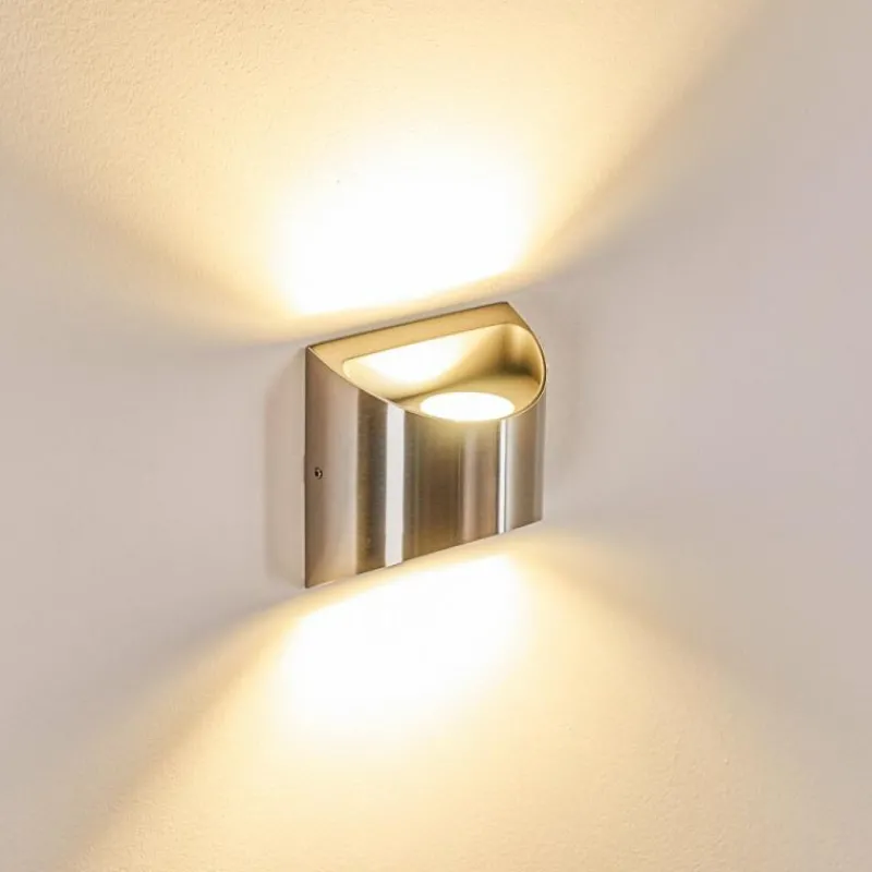 hofstein Applique murale d'extérieur Vano LED Nickel mat, 2 lumières