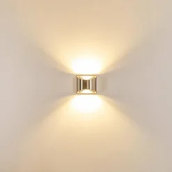 hofstein Applique murale d'extérieur Vano LED Nickel mat, 2 lumières