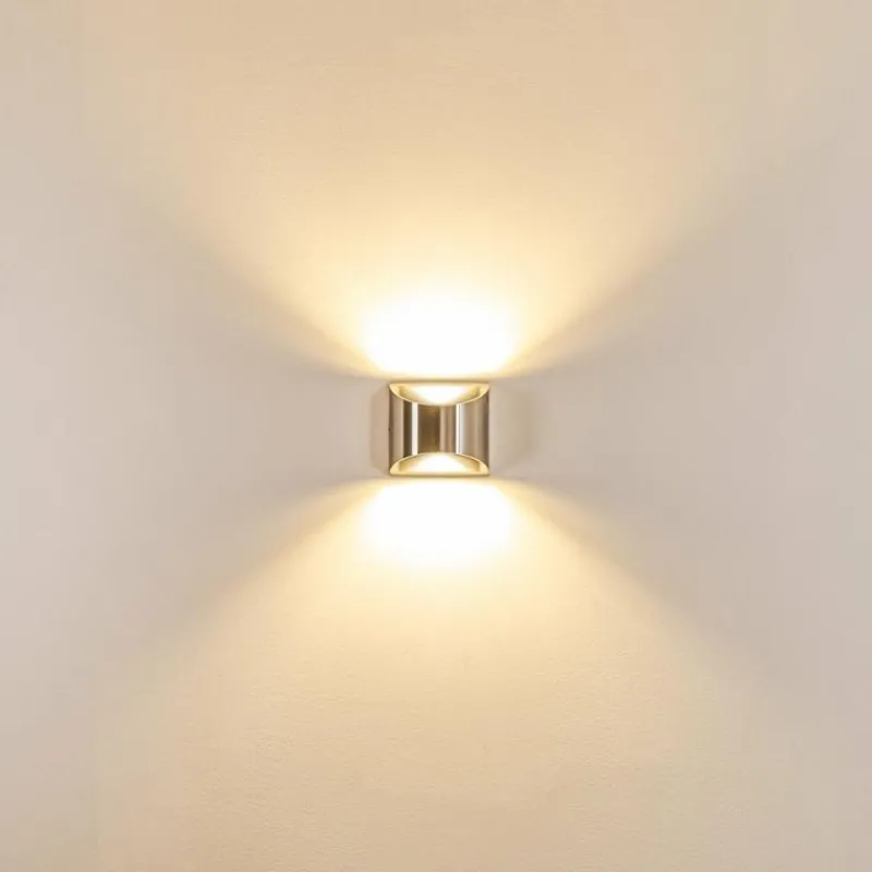 hofstein Applique murale d'extérieur Vano LED Nickel mat, 2 lumières