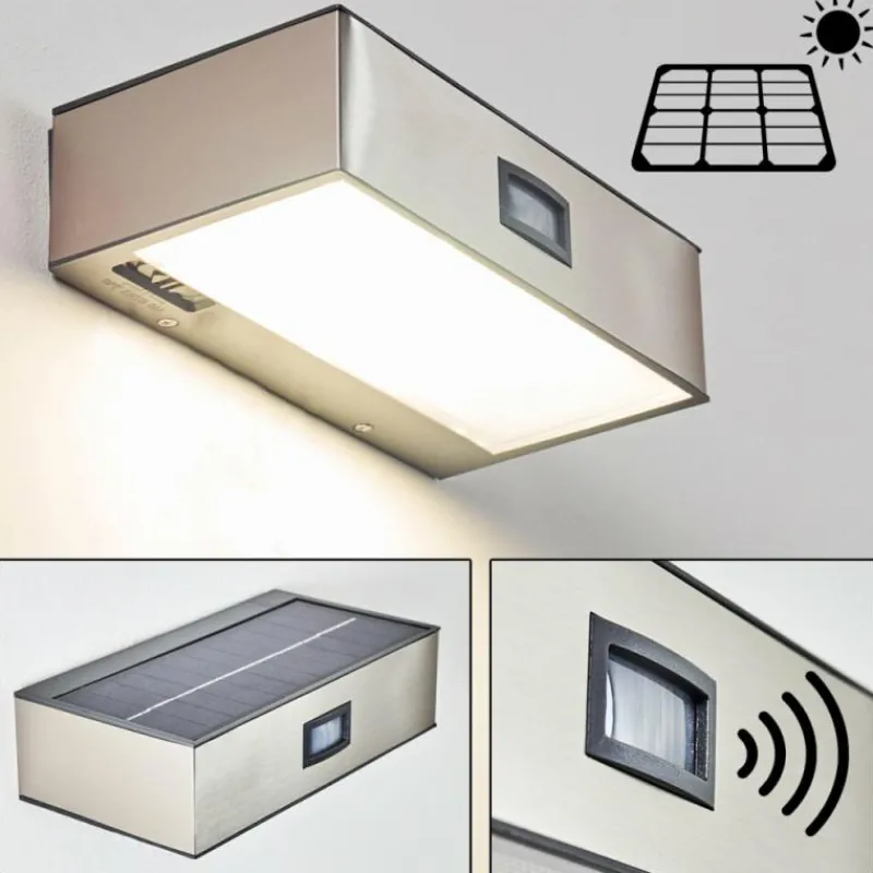 hofstein Applique murale d'extérieur LED Nickel mat, 1 lumière