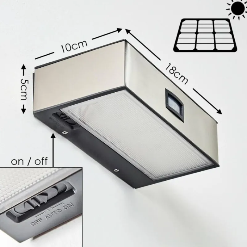 hofstein Applique murale d'extérieur LED Nickel mat, 1 lumière